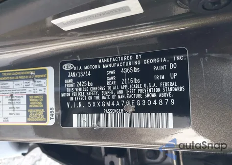 2014 Kia Optima Lx z USA, uszkodzony, nr VIN 5XXGM4A76EG304879